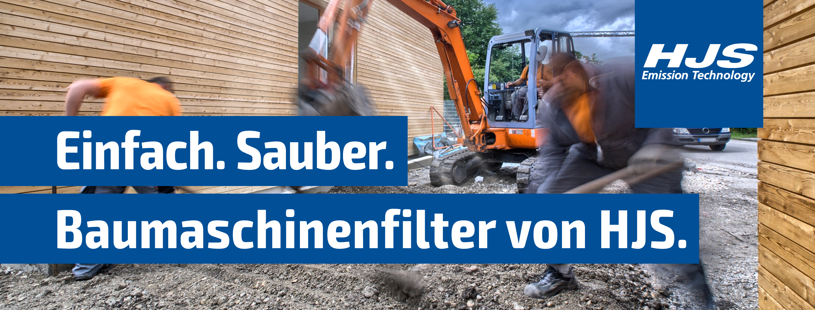 Einfach. Sauber. Partikelfilter für Baumaschinen von HJS – jetzt bis zu 4000€ Förderung durch den Bund sichern!