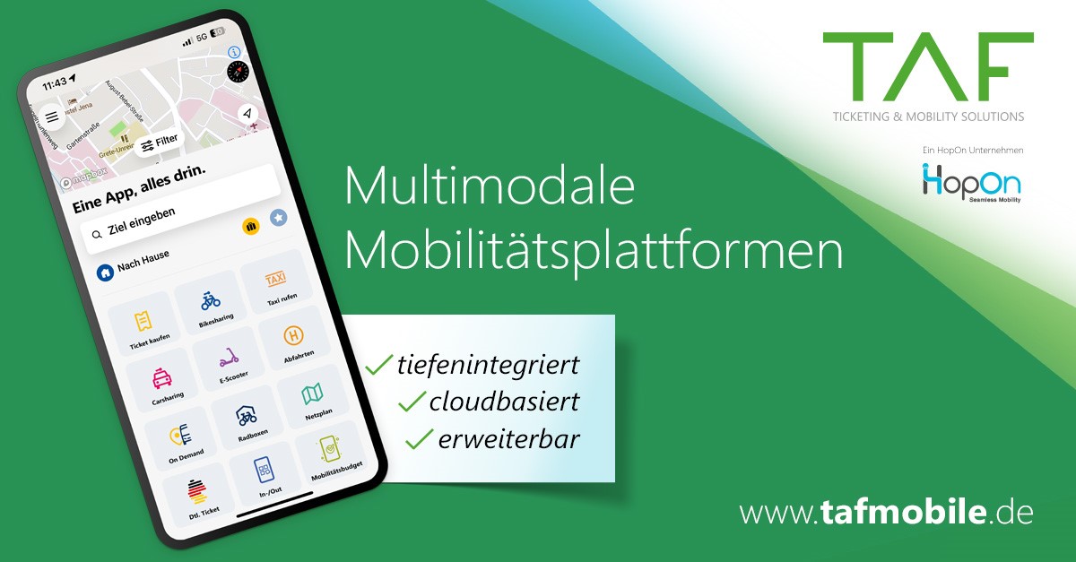 TAF mobile auf der InnoTrans 2024: Multimodale Mobilitätsplattformen live erleben